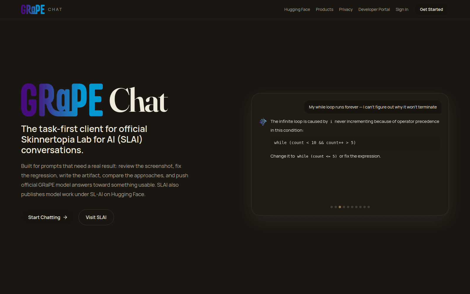 GRaPE Chat home